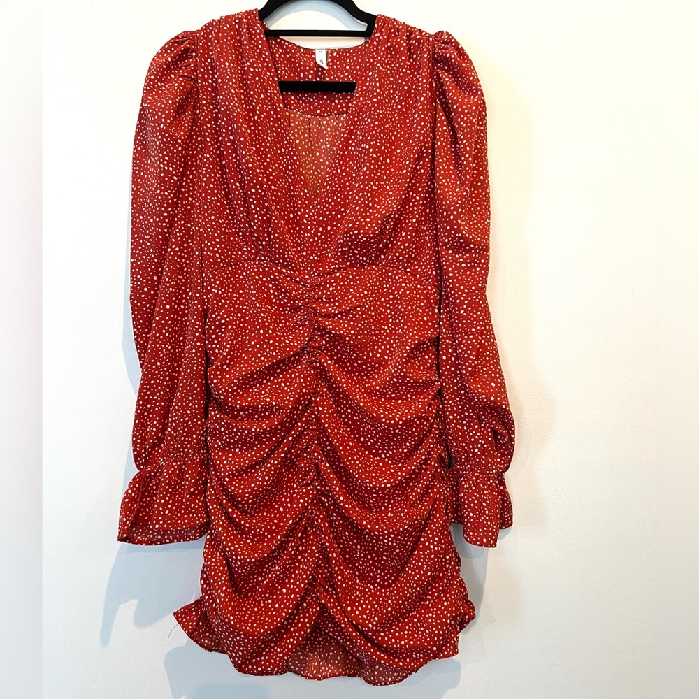 Glam Orange Polka Dot Dress